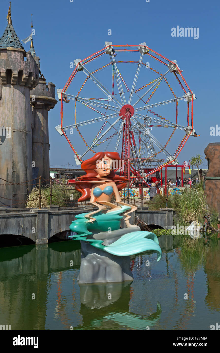 Art at Banksy's exhibition Dismaland in WestonsuperMare, England