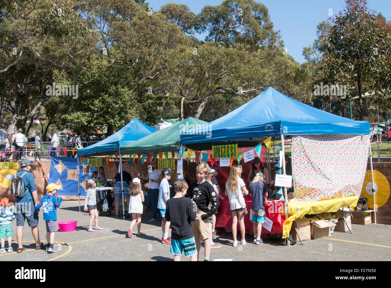 Sydney primary school hosts the local community fete fair to raise funds for the school,Avalon,Sydney,Australia Stock Photo