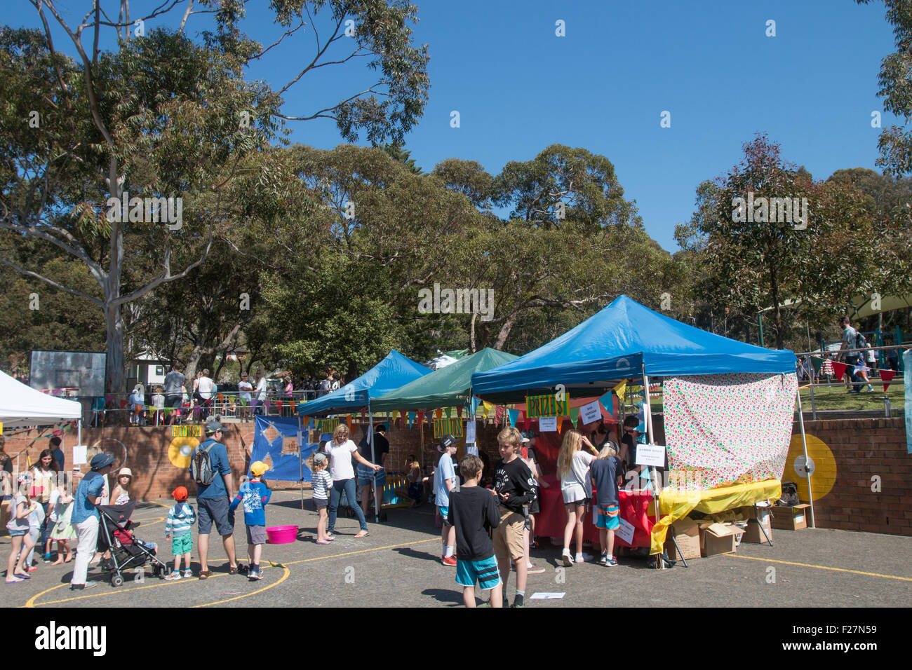 Sydney primary school hosts the local community fete fair to raise funds for the school,Avalon,Sydney,Australia Stock Photo