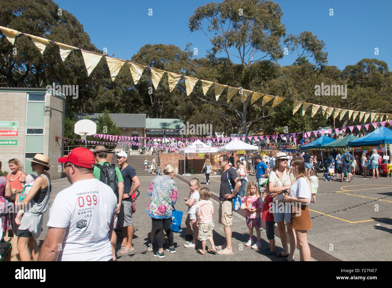 Sydney primary school hosts the local community fete fair to raise funds for the school,Avalon,Sydney,Australia Stock Photo