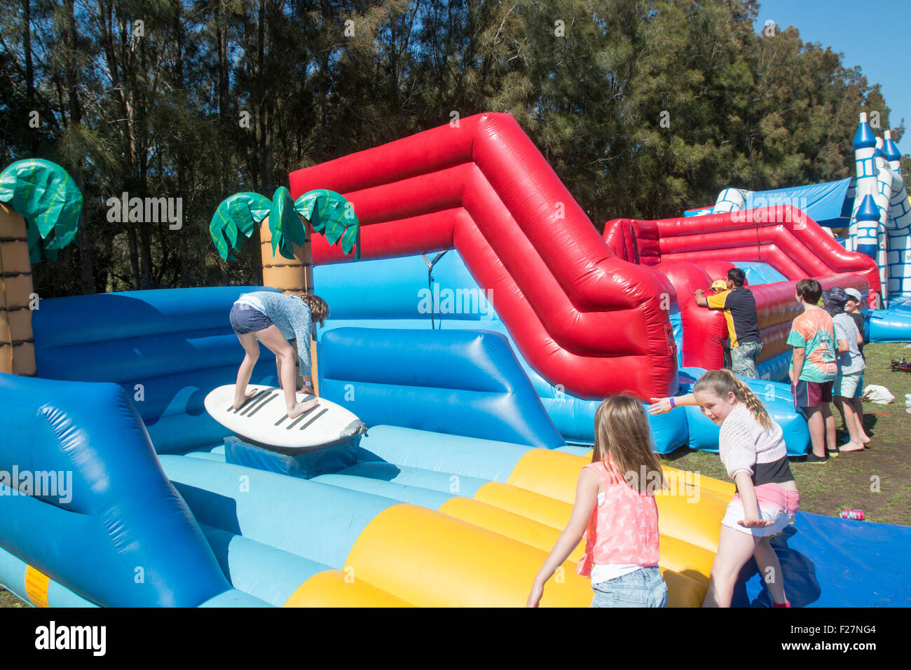 Sydney primary school hosts the local community fete fair to raise funds for the school,Avalon,Sydney,Australia Stock Photo