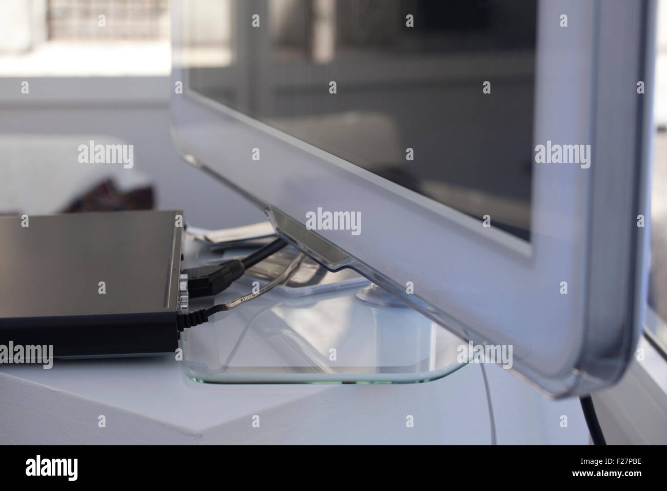 High defitition screen on a desk Stock Photo - Alamy
