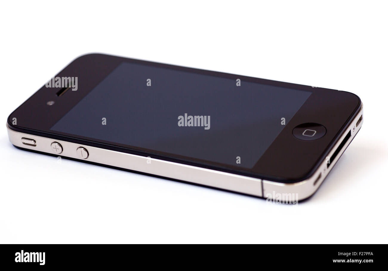 Smart phone isolated on a white background Stock Photo - Alamy