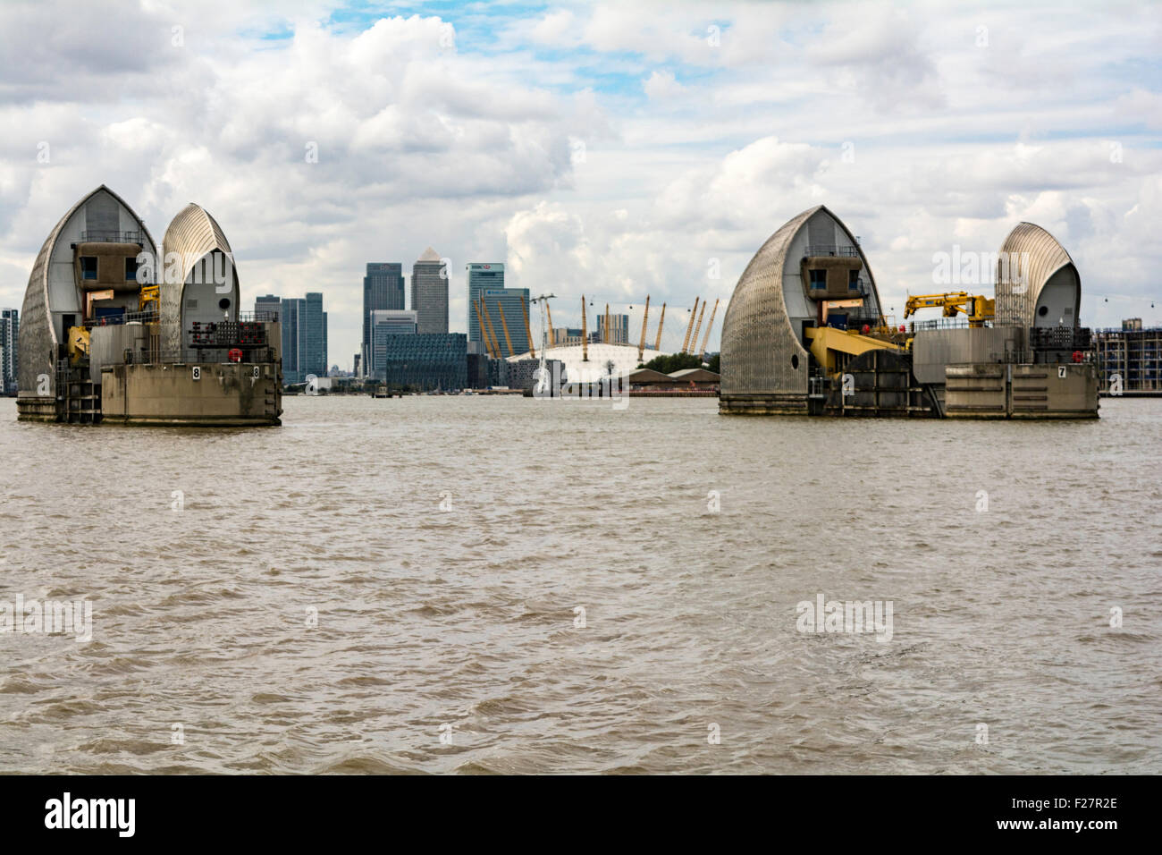 O2 Woolwich Thames Barrier and The O2 Arena, Woolwich, London, England, United ...