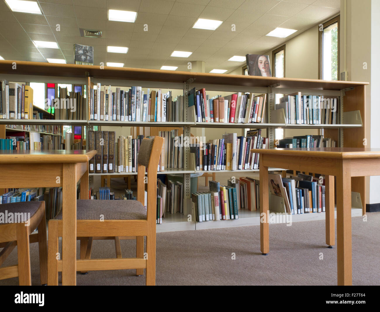 Library interior shelves nobody hires stock photography and images Alamy