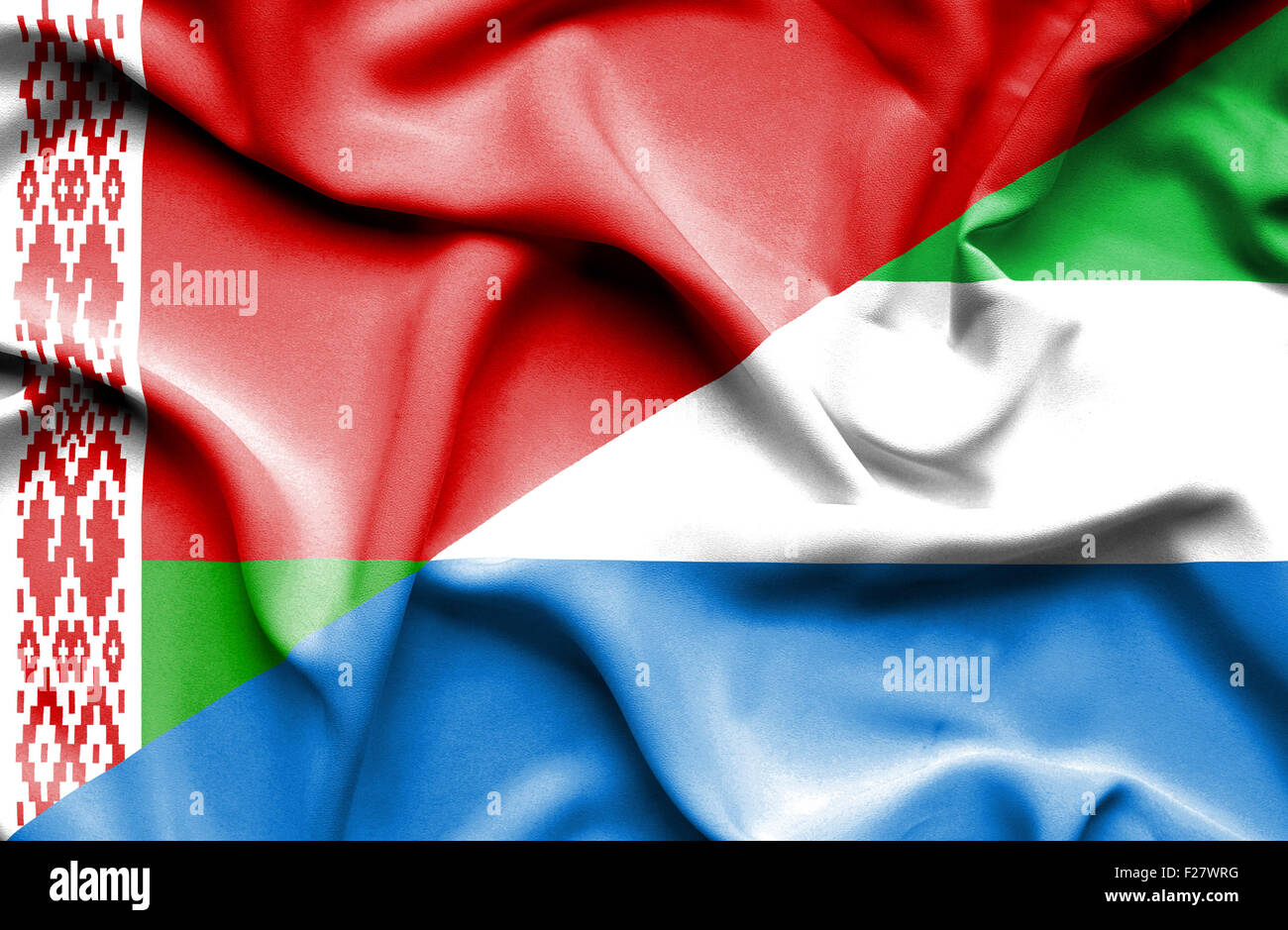 Waving flag of Sierra Leone and Belarus Stock Photo - Alamy
