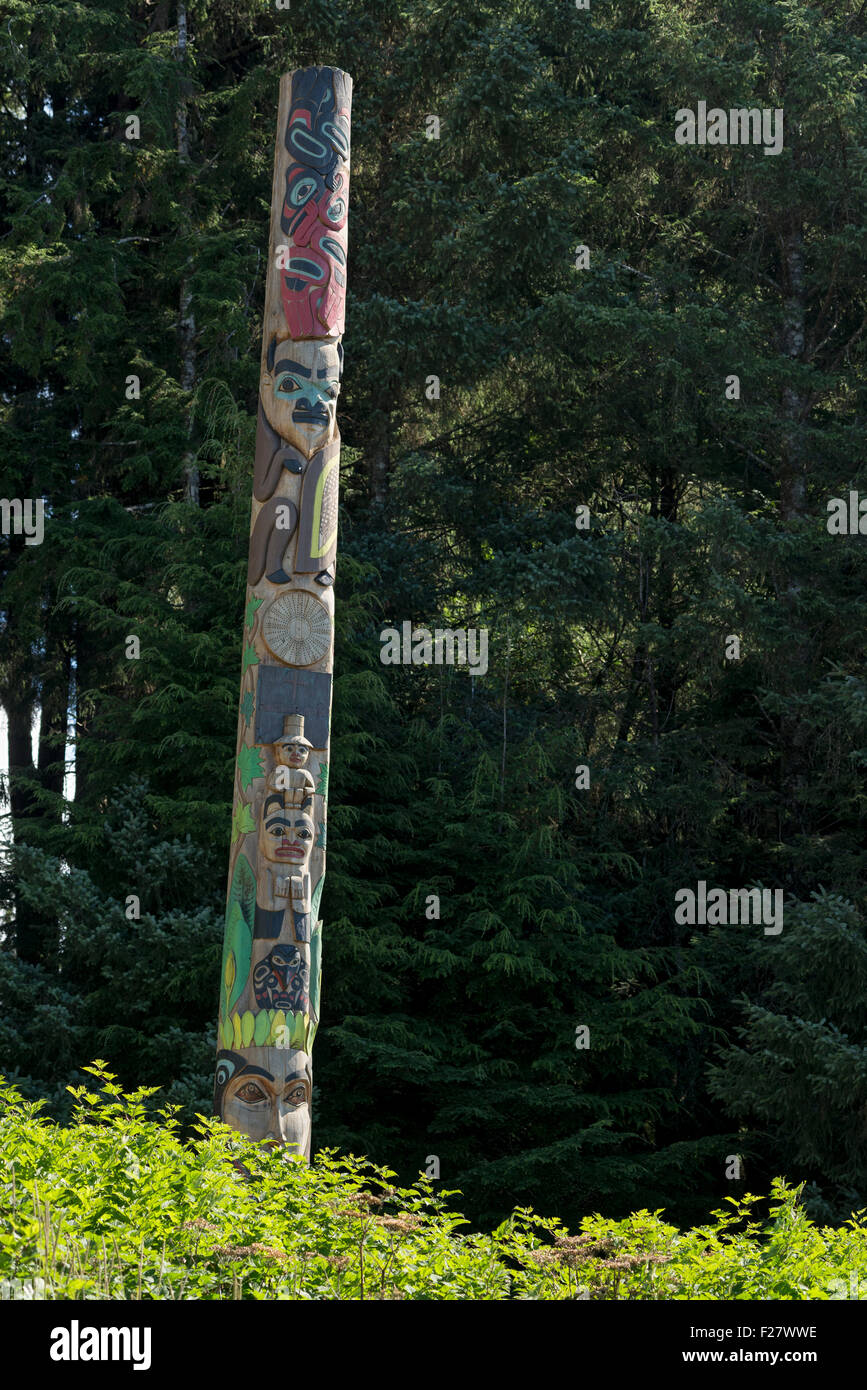 Totem pole in Sitka National Historic Park, Alaska Stock Photo - Alamy