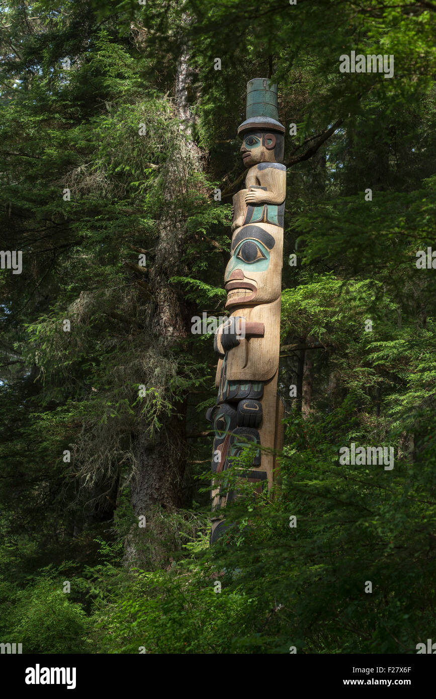 Totem pole in Sitka National Historic Park, Alaska Stock Photo - Alamy