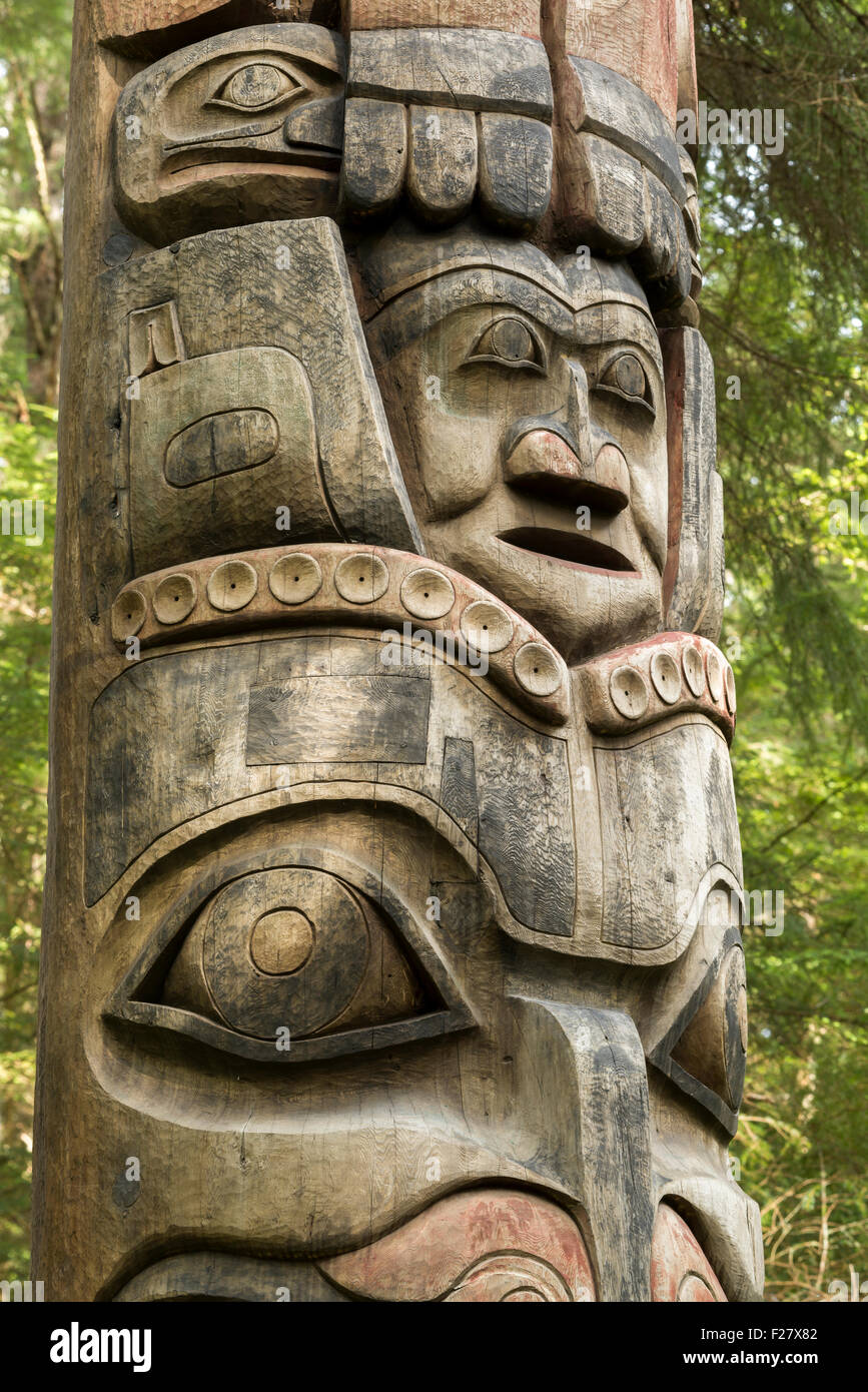 Totem pole in Sitka National Historic Park, Alaska Stock Photo - Alamy