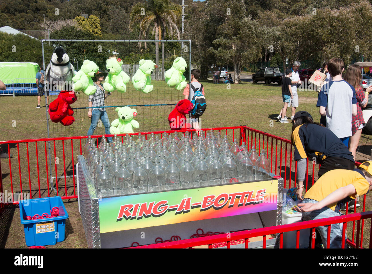 Ring a bottle at Sydney primary school hosts the local community fete fair to raise funds for the school,Avalon,Sydney,Australia Stock Photo