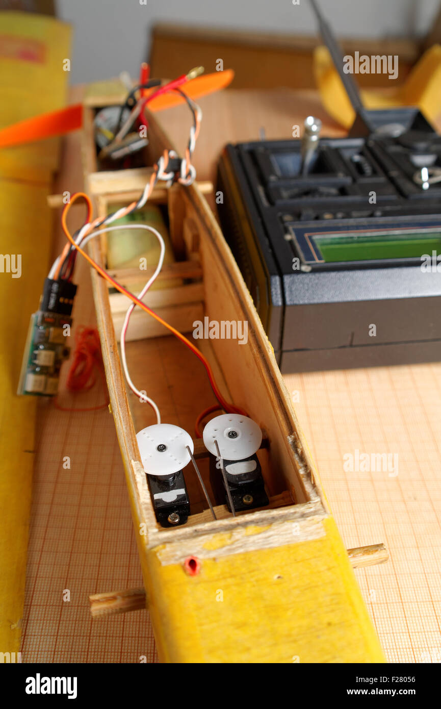 opened electrical RC glider model on the Stock Photo Alamy