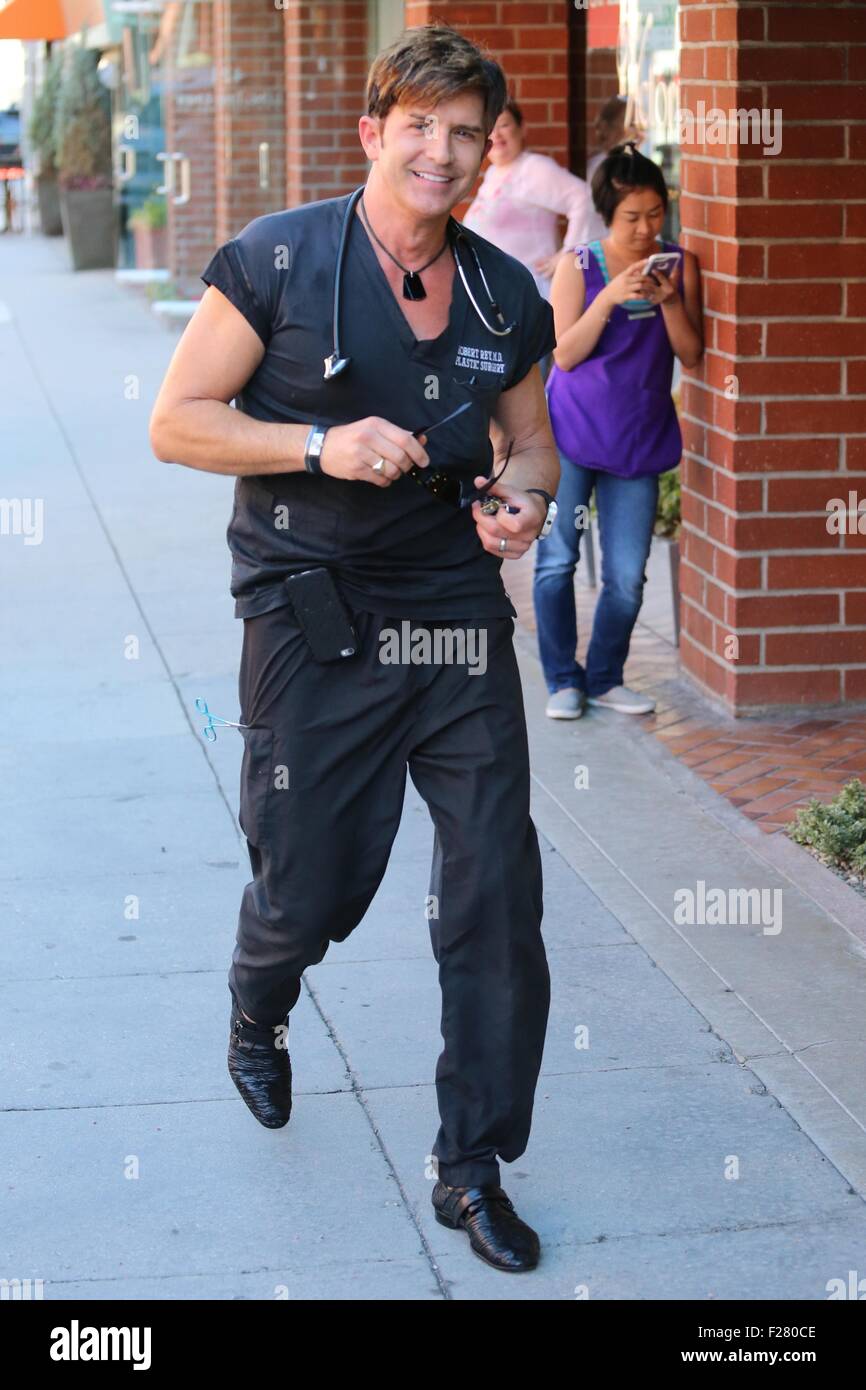 Dr Robert Rey plastic surgeon to the stars out and about in Beverly Hills  Featuring: Dr Robert Rey Where: Los Angeles, California, United States  When: 13 Jul 2015 Stock Photo - Alamy