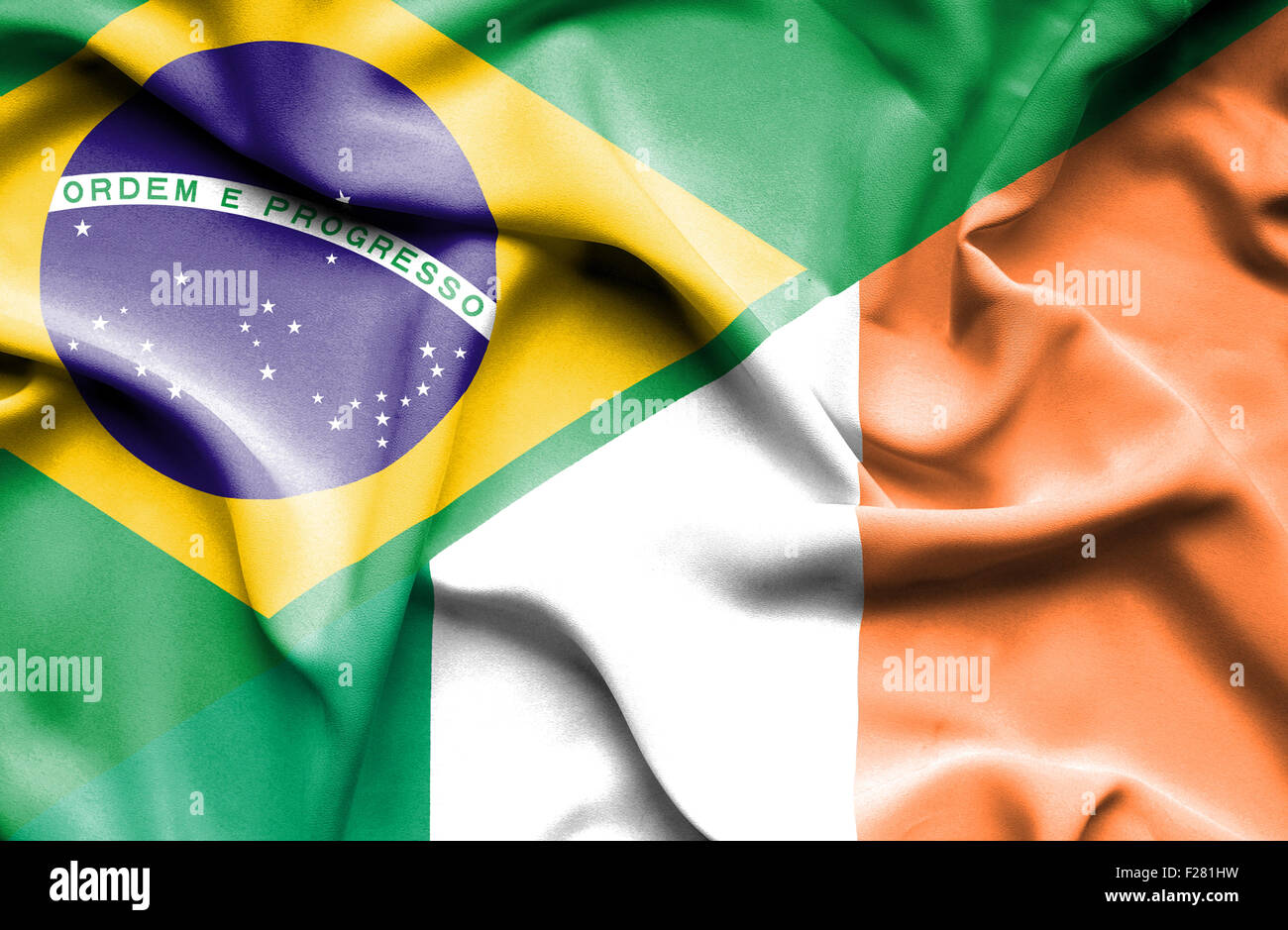 Waving flag of Ireland and Stock Photo - Alamy