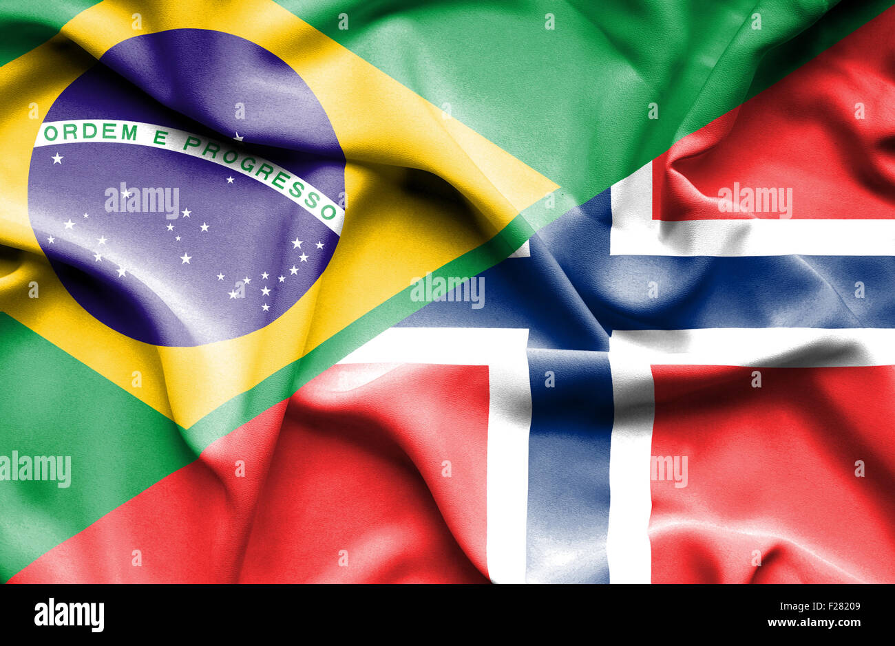 Waving flag of Norway and Stock Photo - Alamy