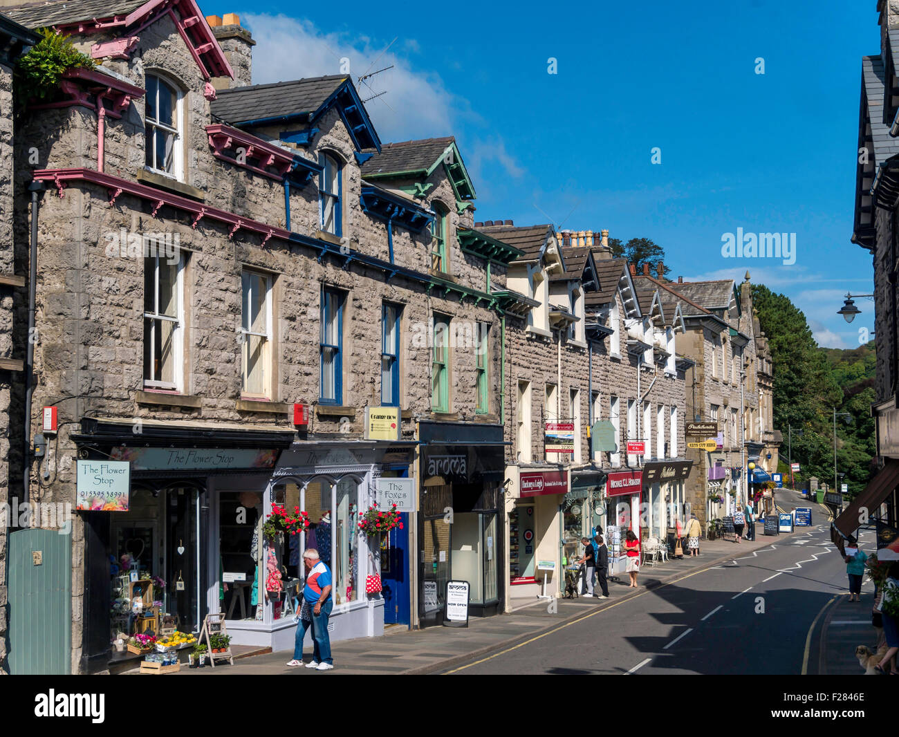 Main Street Grange over Sands Cumbria is popular for its many small