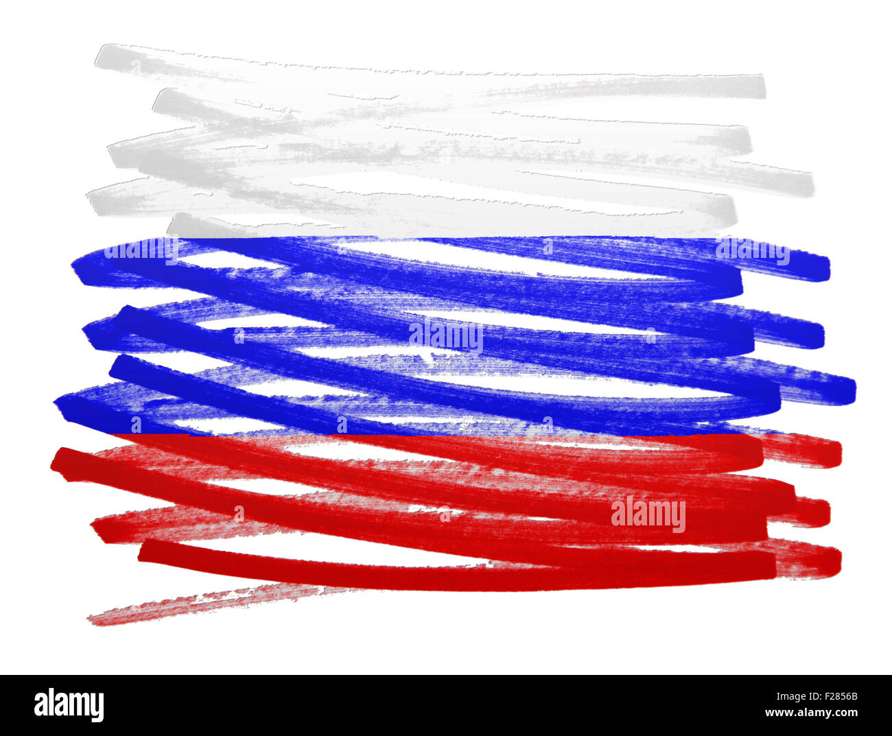 Flag illustration made with pen - Russia Stock Photo