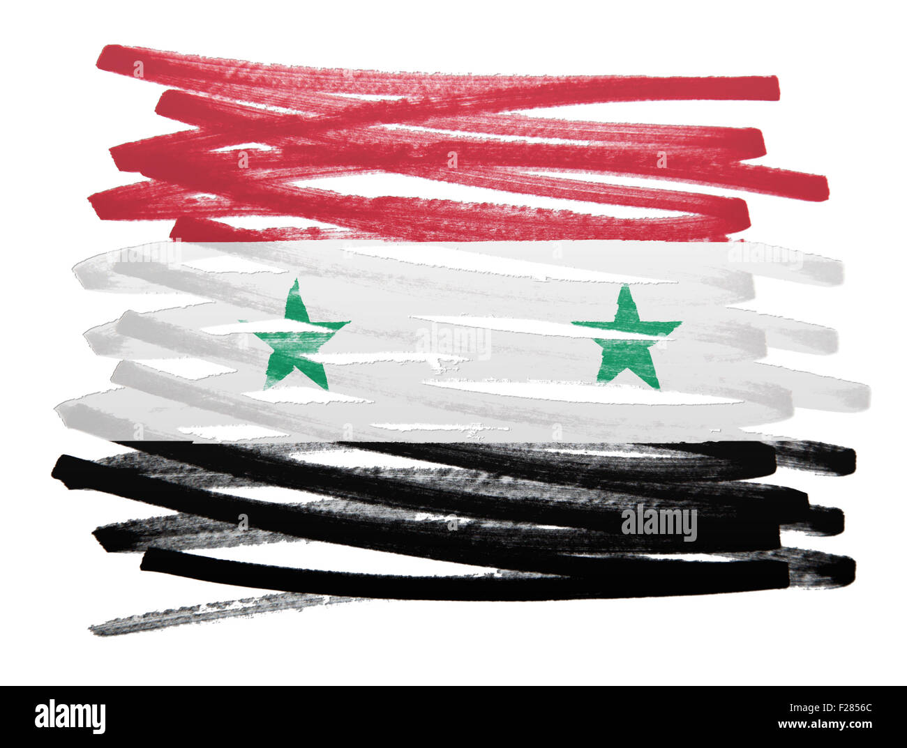 Flag illustration made with pen - Syria Stock Photo