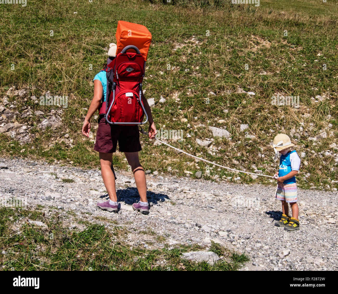 Young girl on rope walk hires stock photography and images Alamy