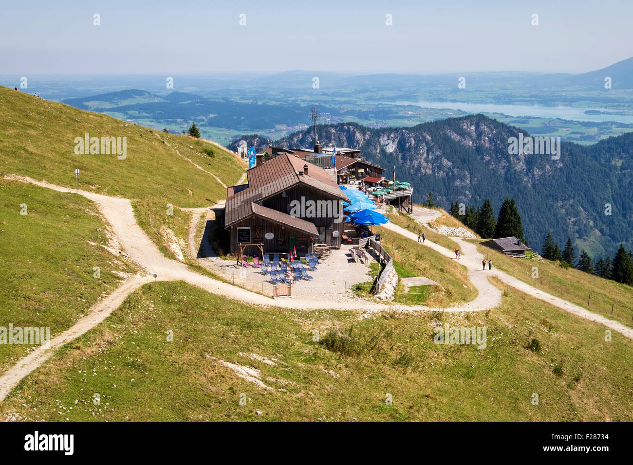 Berghaus Allgaü, Hochalphütte accommodation on Breitenberg mountain in  Tannheim range mountains in Bavaria, Germany Stock Photo - Alamy