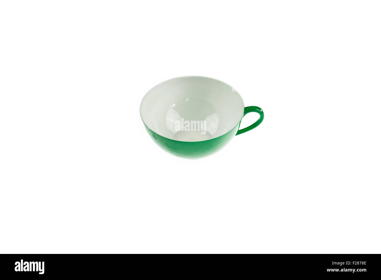 Green tea cup, white background. Stock Photo