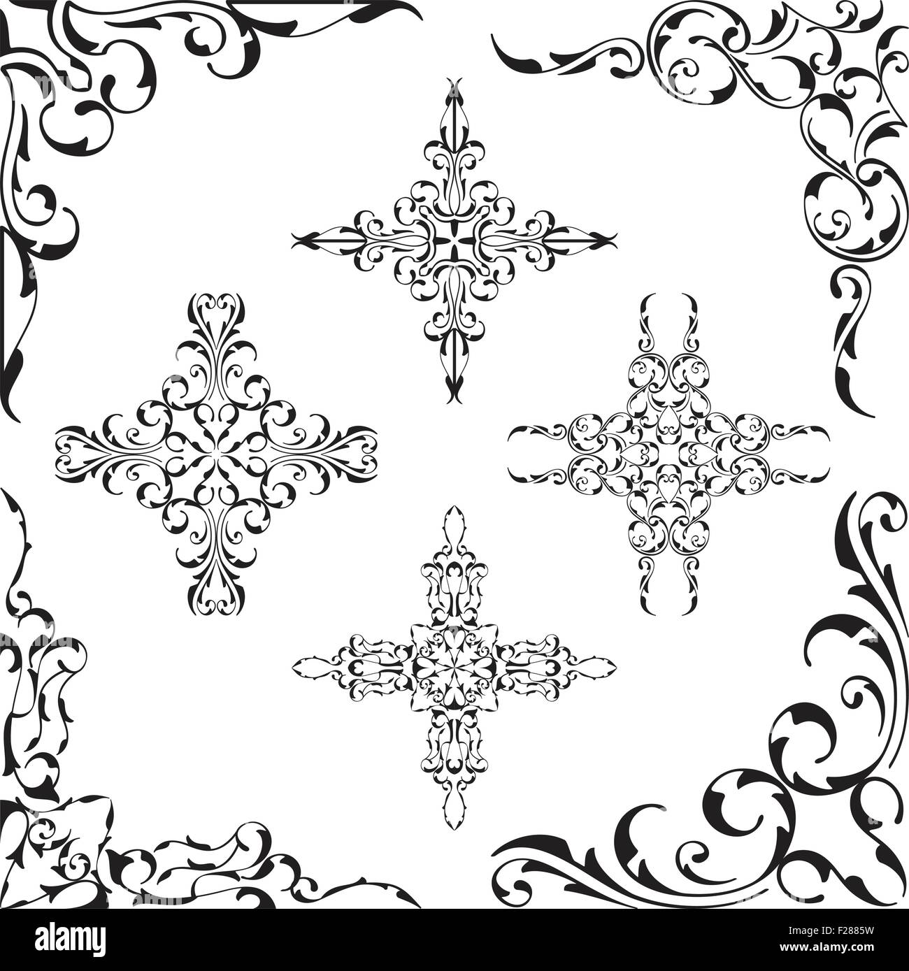 Corner set is isolated on white Stock Vector Image & Art - Alamy