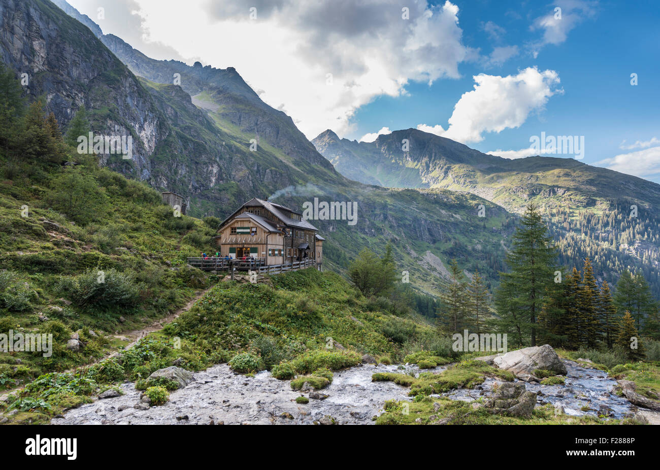 Gollinghütte mountain hut, Rohrmoos-Untertal, Schladming Tauern, Styria, Austria Stock Photo