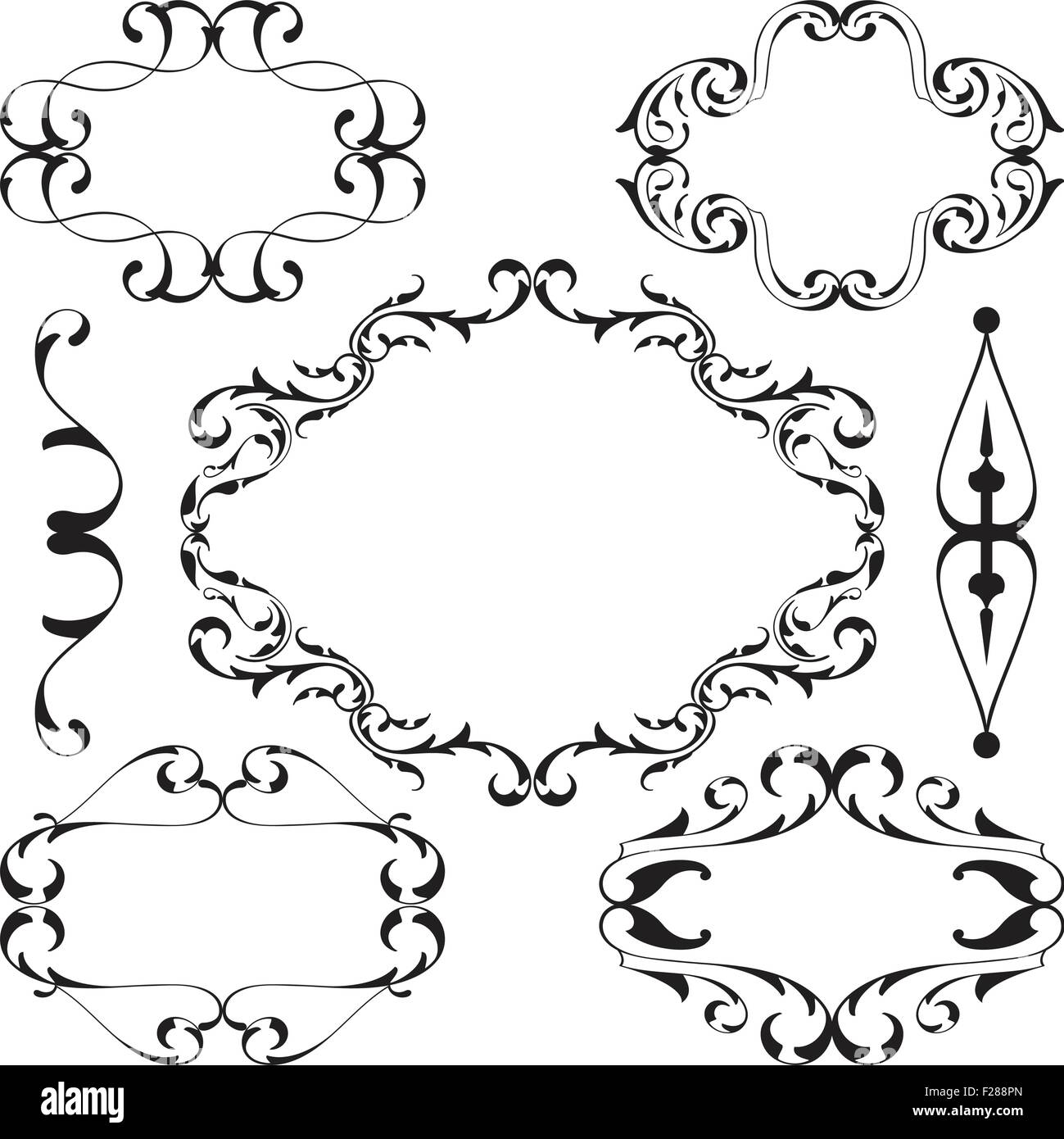 Victorian elements set is isolated on white Stock Vector Image & Art ...