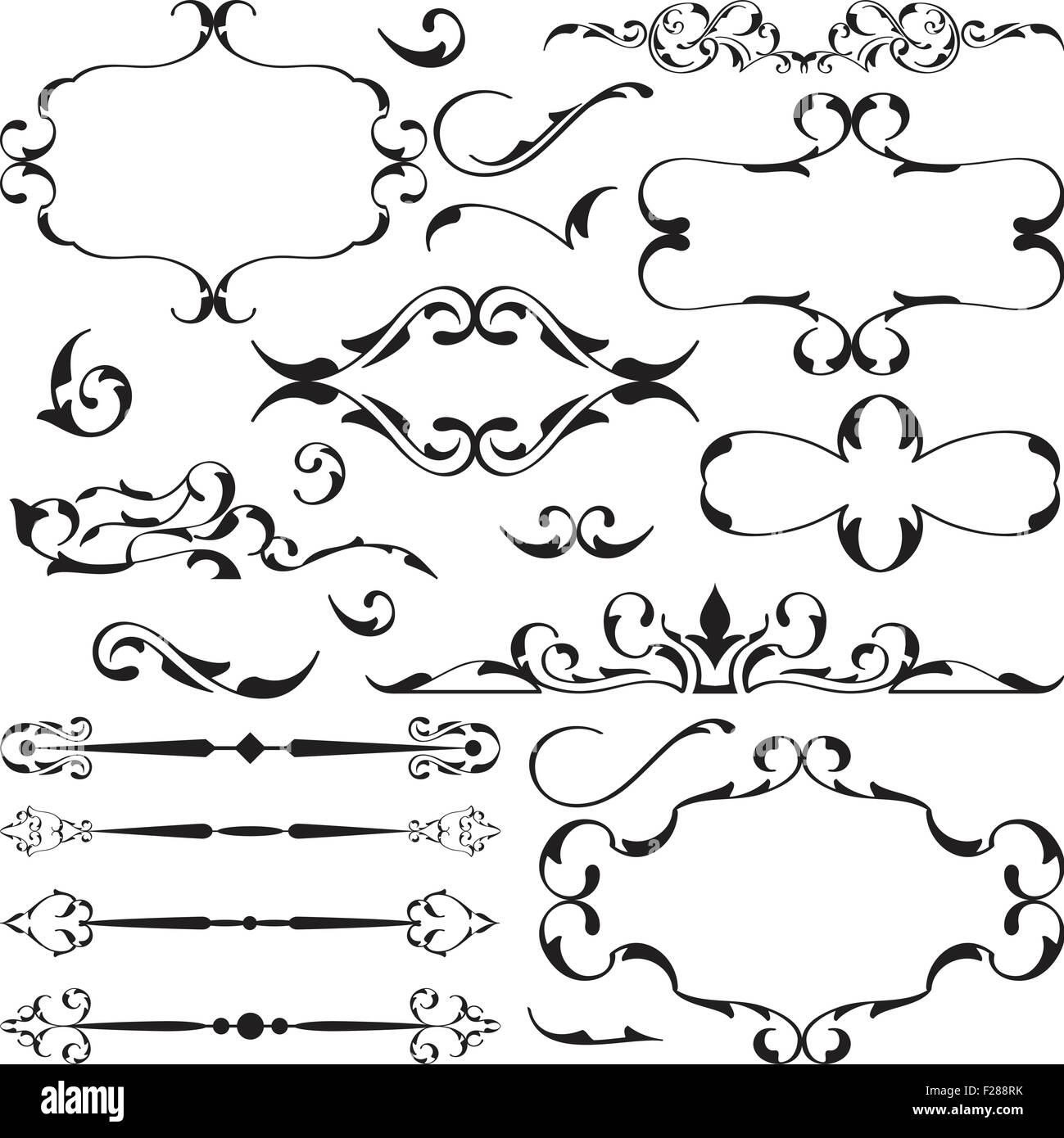 Set of vintage art elements is on white Stock Vector Image & Art - Alamy