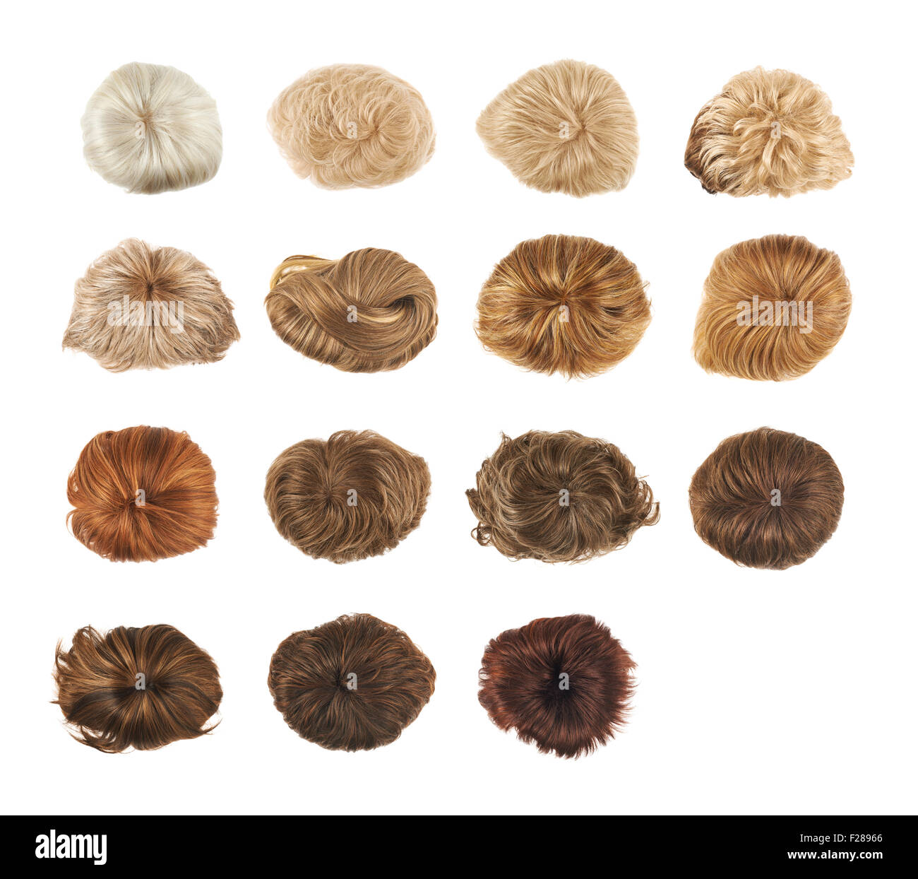 Multiple hair wigs isolated over the white background Stock Photo - Alamy