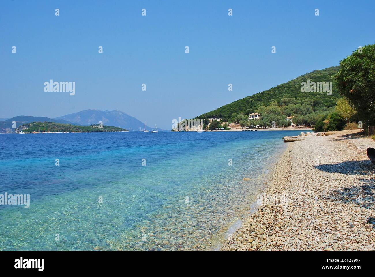 The shingle beach at Agios Ioannis on the Greek island of Meganissi Stock  Photo - Alamy