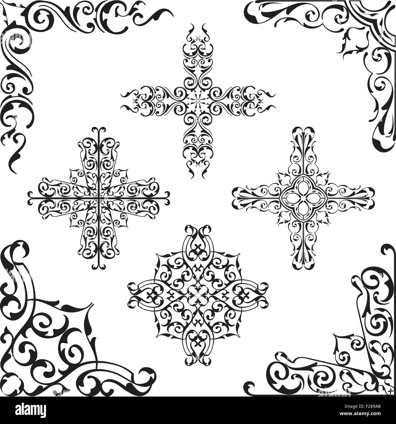 Art vintage corner set is on white Stock Vector Image & Art - Alamy