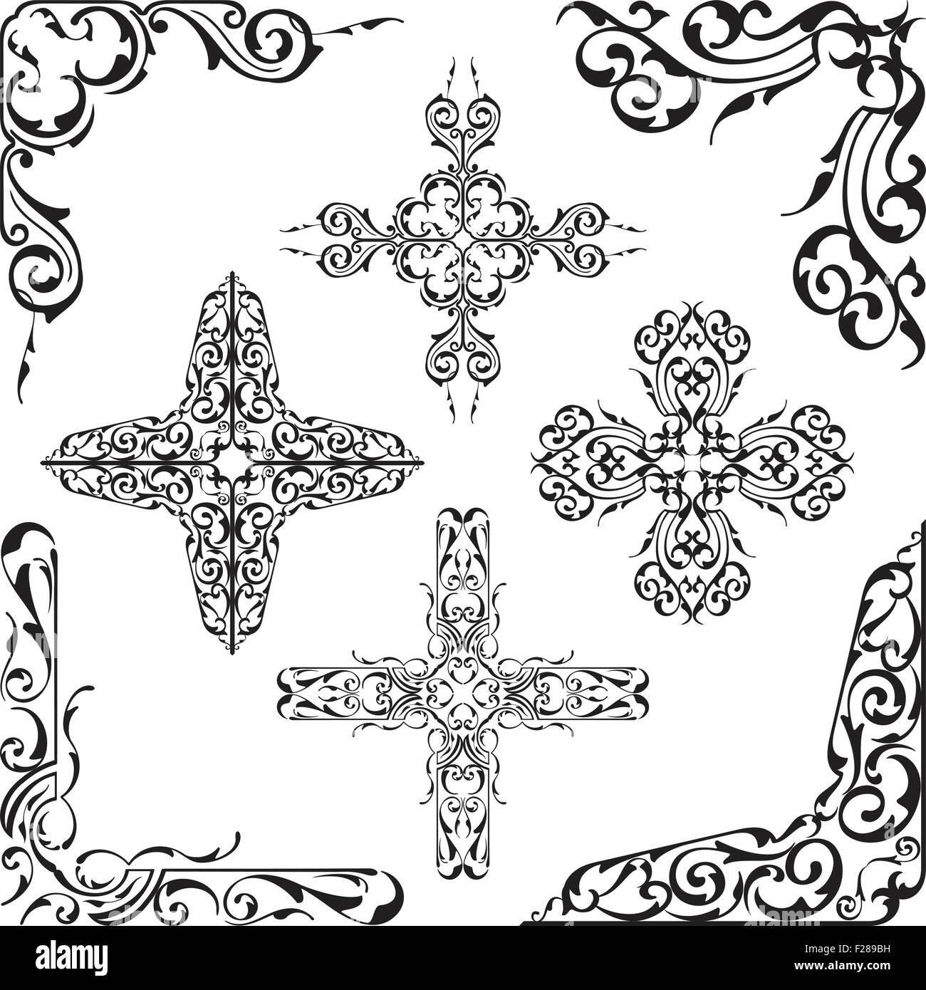 Baroque luxury corner set on white Stock Vector Image & Art - Alamy