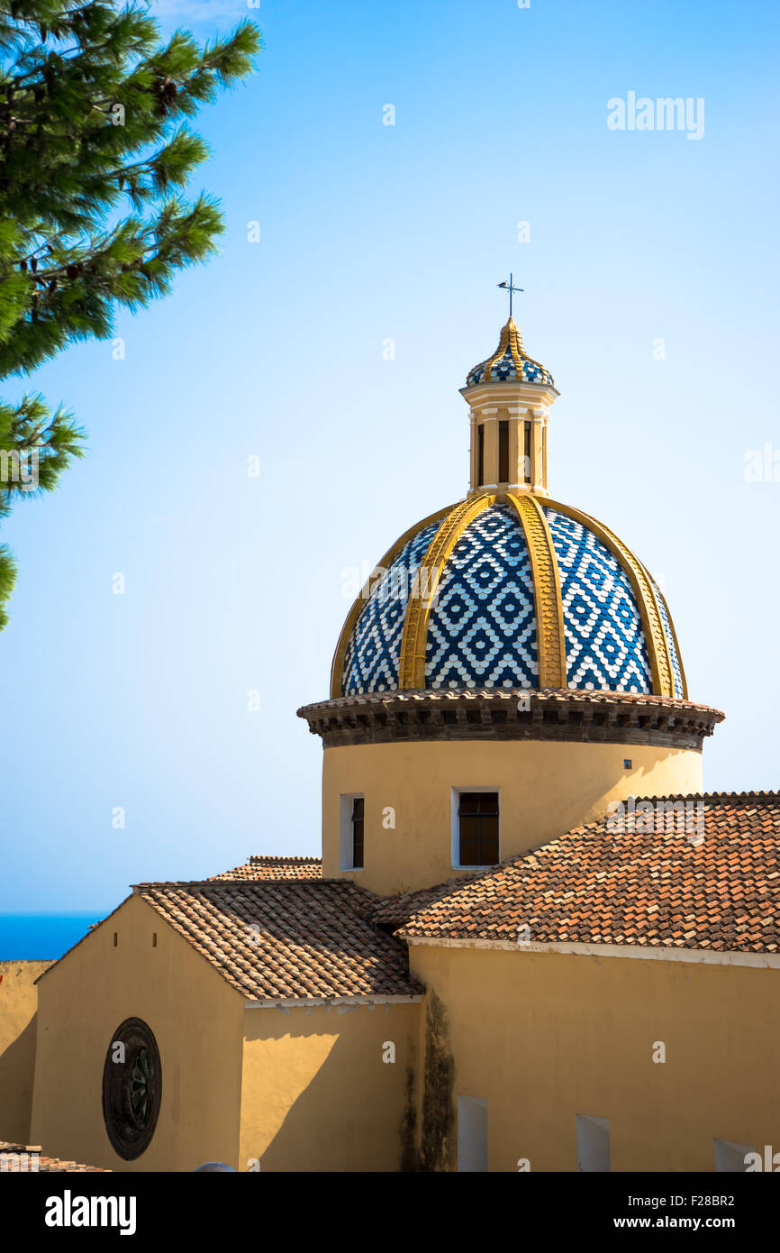 Close view of a typical yet beautiful church on Italy's Amalfi coast. Stock Photo