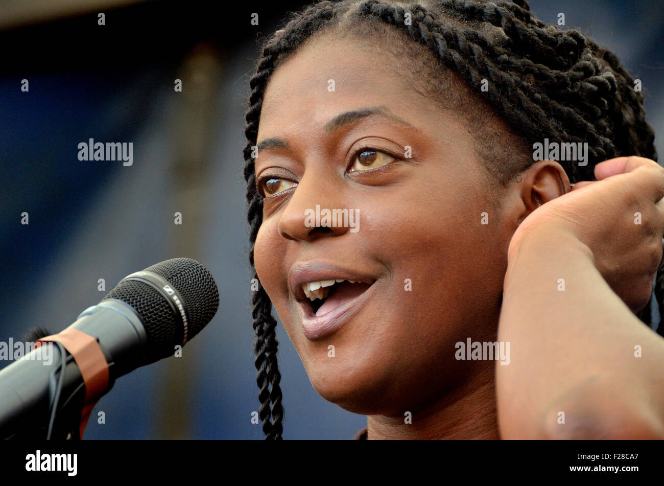 Ava Vidal British Comedian Speaking At The Refugees Welcome Here Rally In Parliament Square London 12th Sept 2015 Ava Vidal British Comedian Speaking At The Refugees Welcome Here Rally In Parliament Square London 12th Sept 2015