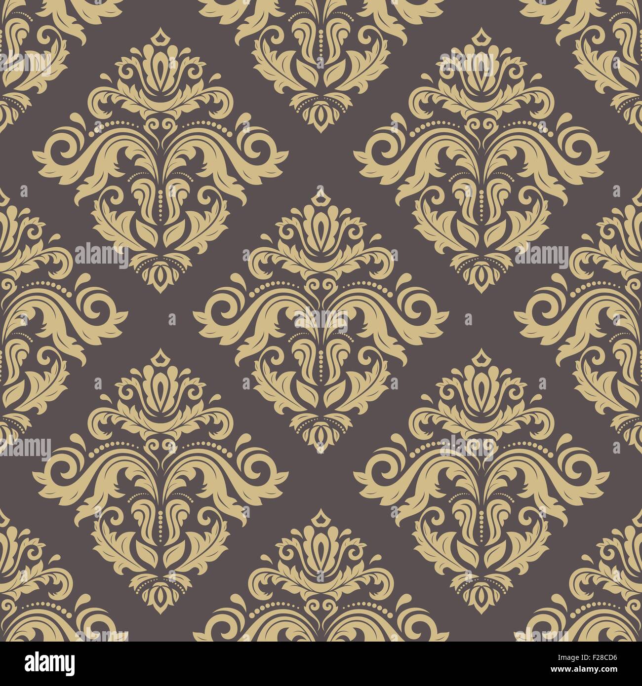 Damask Seamless Vector Pattern Stock Vector Image & Art - Alamy