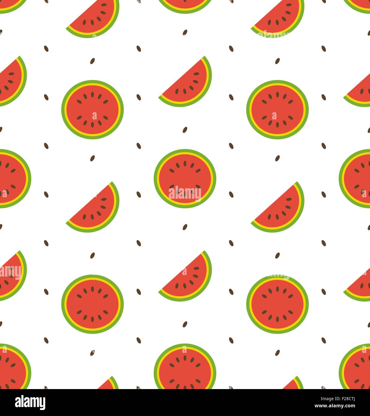 Seamless Pattern with Slices and Seeds Of Watermelon Stock Vector Image ...