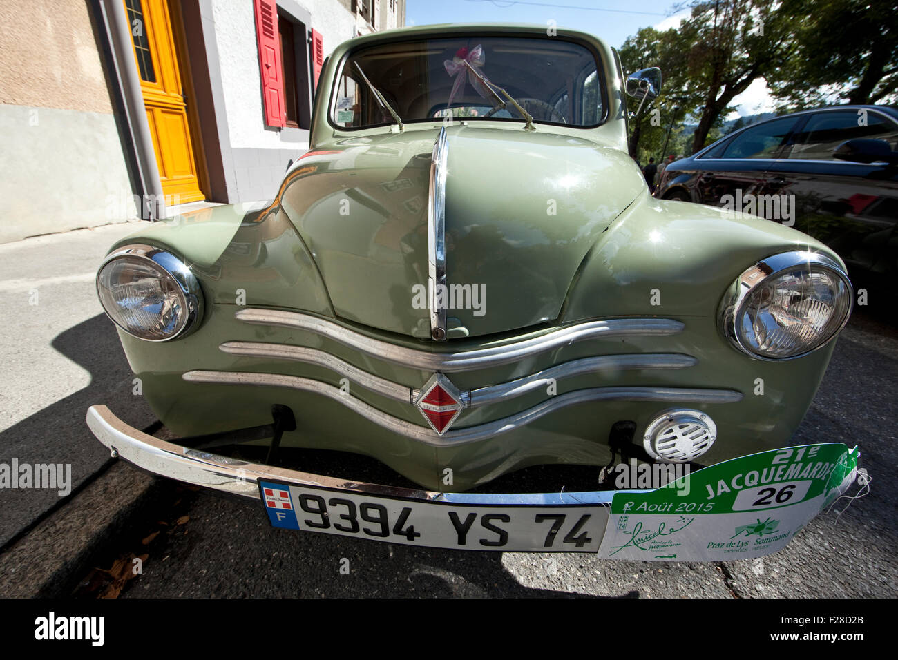 La Jacquemarde 2015 Classic Motor Show in Taninges (France) : 4 CV Renault Stock Photo