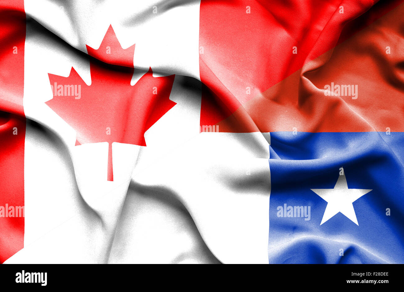 Waving flag of Chile and Canada Stock Photo - Alamy