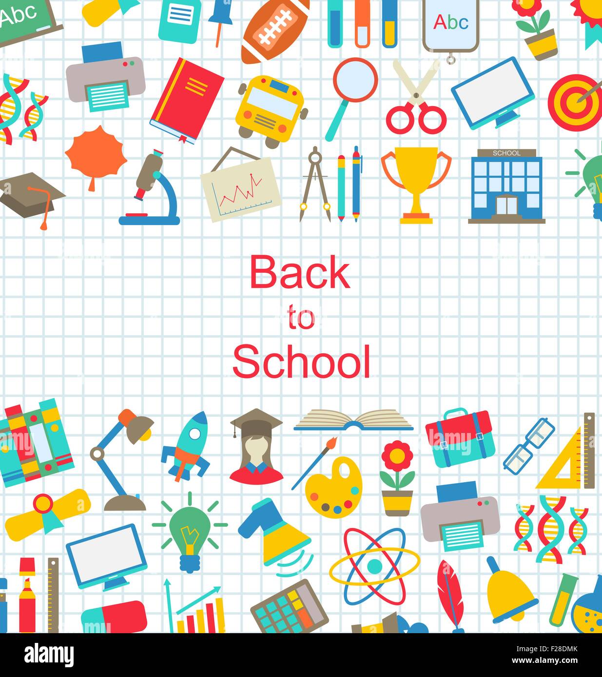 Set of School Icons, Back to School Objects Stock Vector Image & Art ...