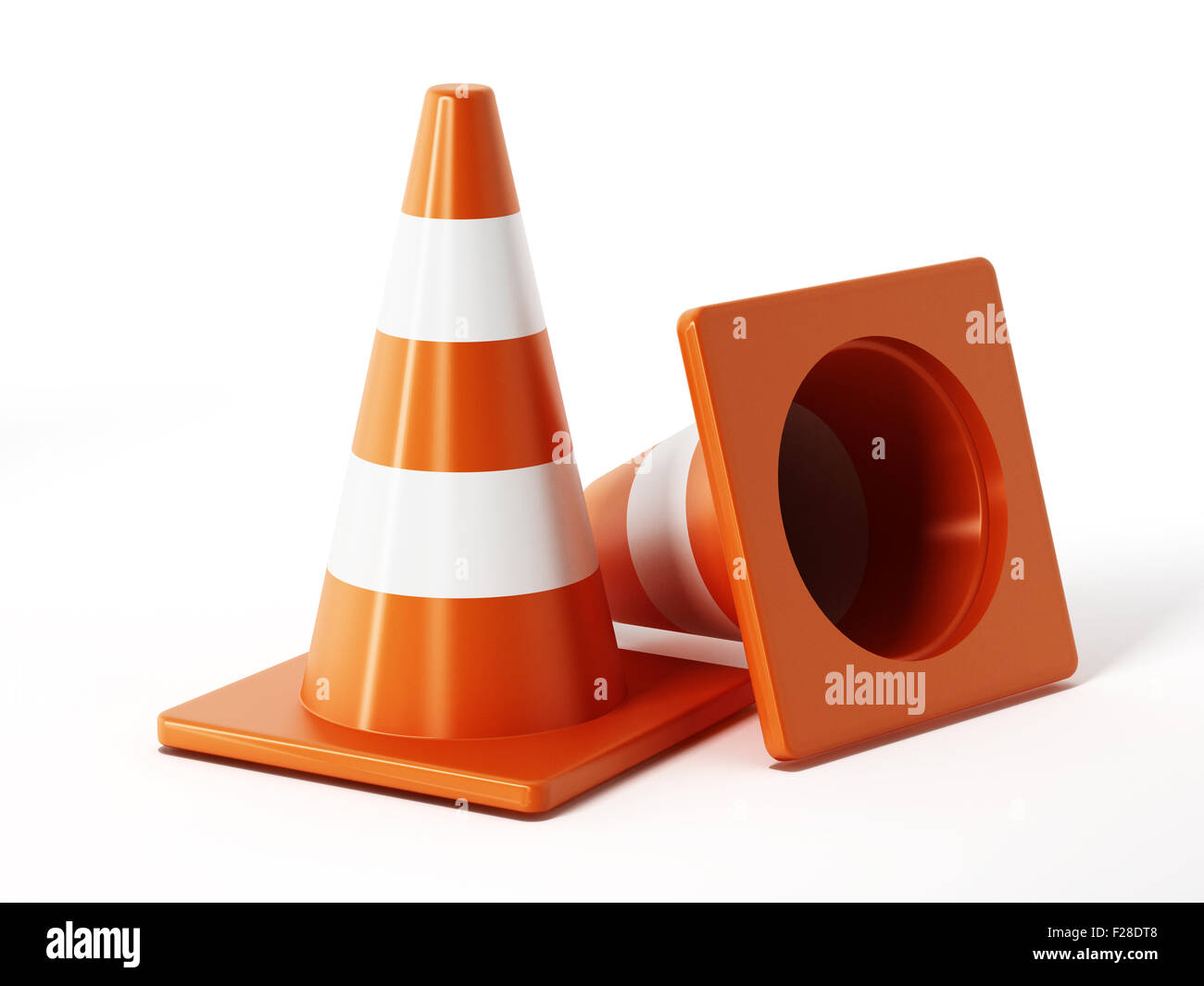 Traffic cones isolated on white background Stock Photo - Alamy