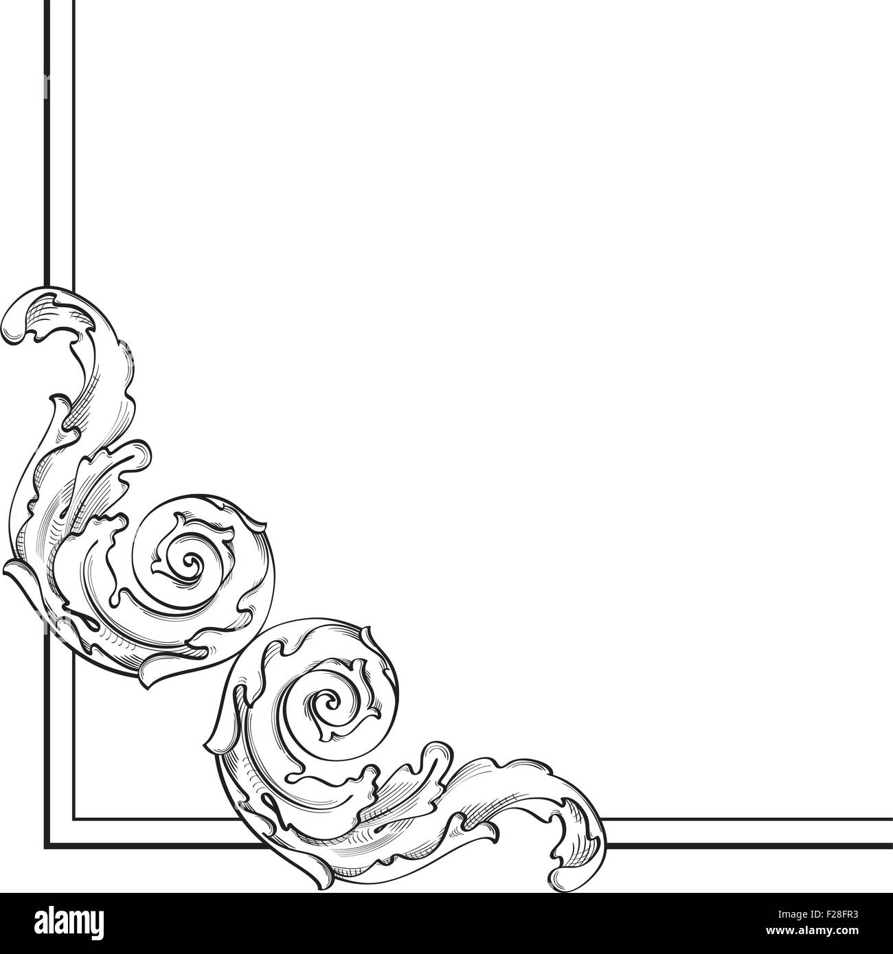 Acanthus leaf nice corner on white Stock Vector Image & Art - Alamy