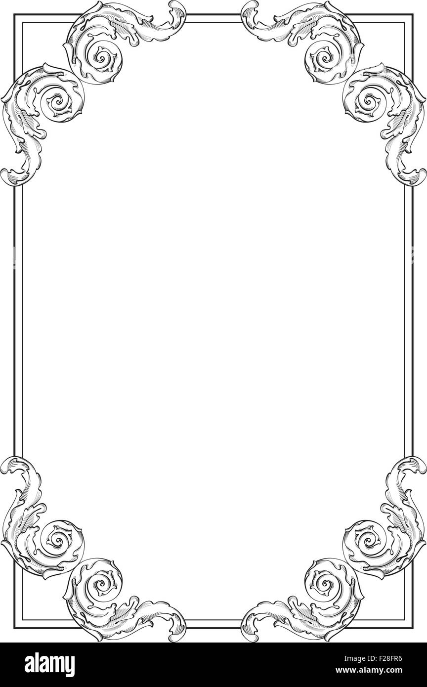 Baroque frame is on white Stock Vector Image & Art - Alamy