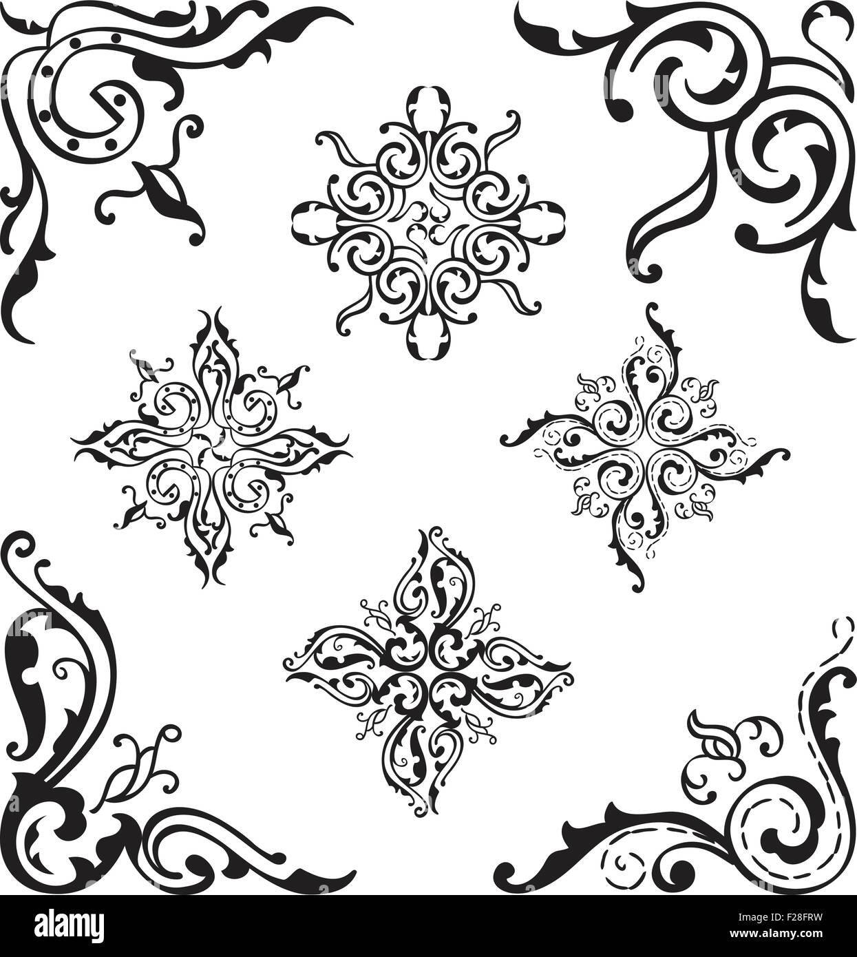 Corner ornate art set is on white Stock Vector Image & Art - Alamy