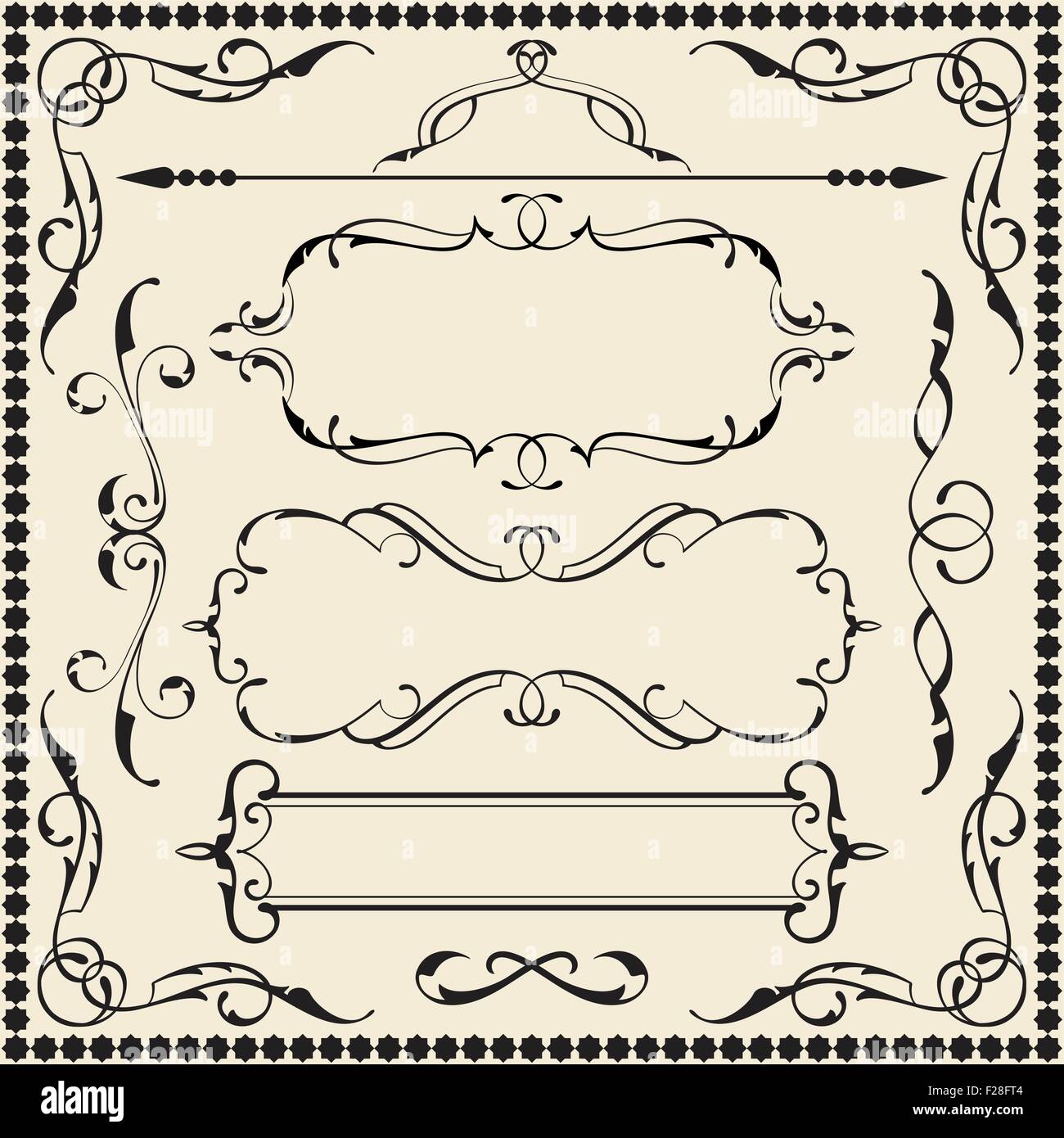 Ornate art set is on white Stock Vector Image & Art - Alamy