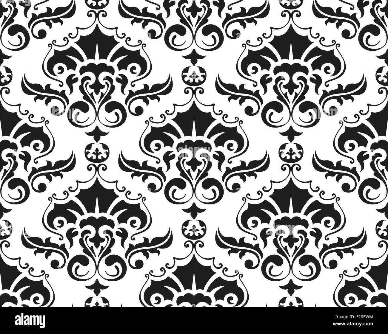 Seamless victorian pattern on white Stock Vector