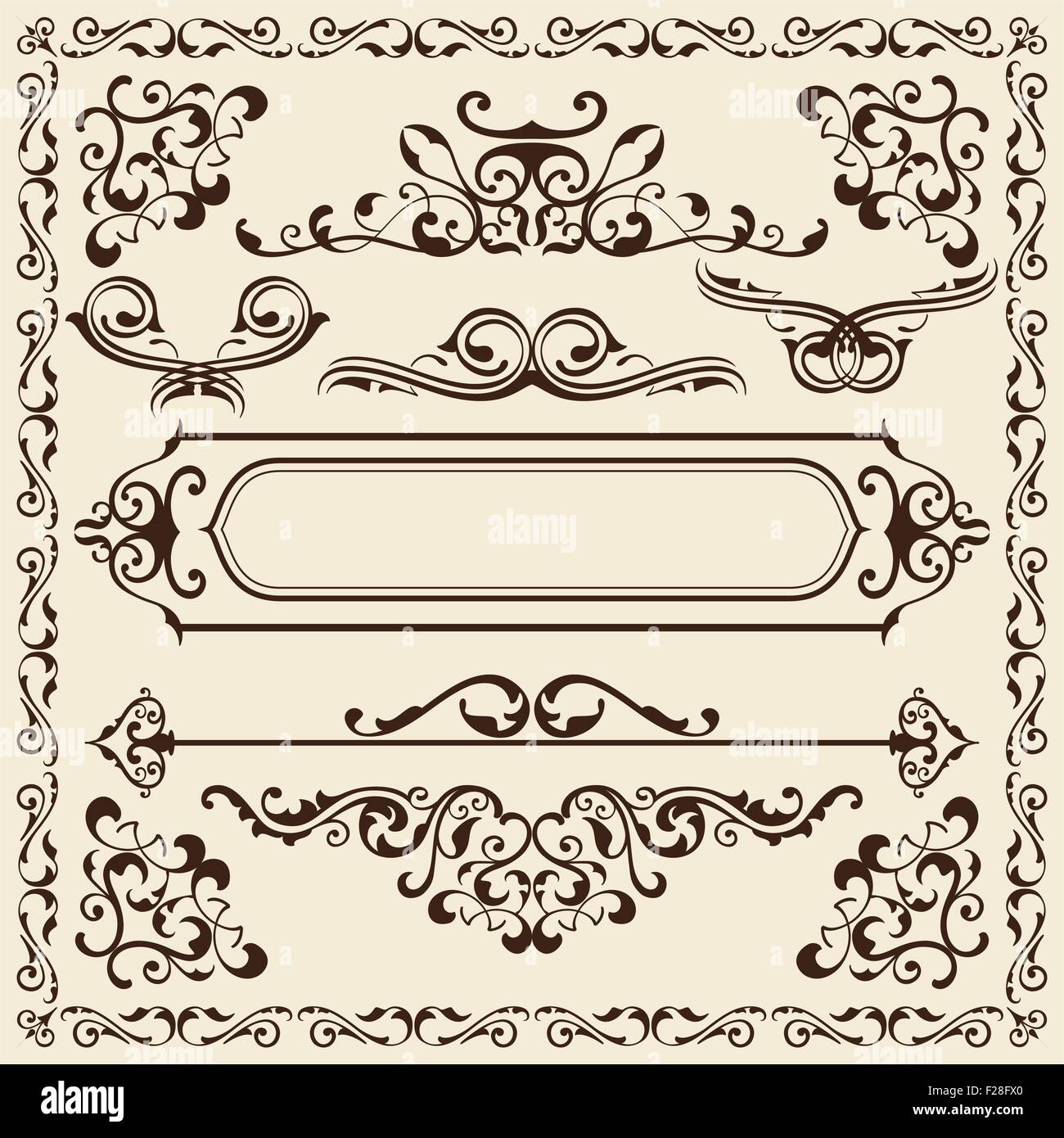Victorian nice set on beige Stock Vector Image & Art - Alamy