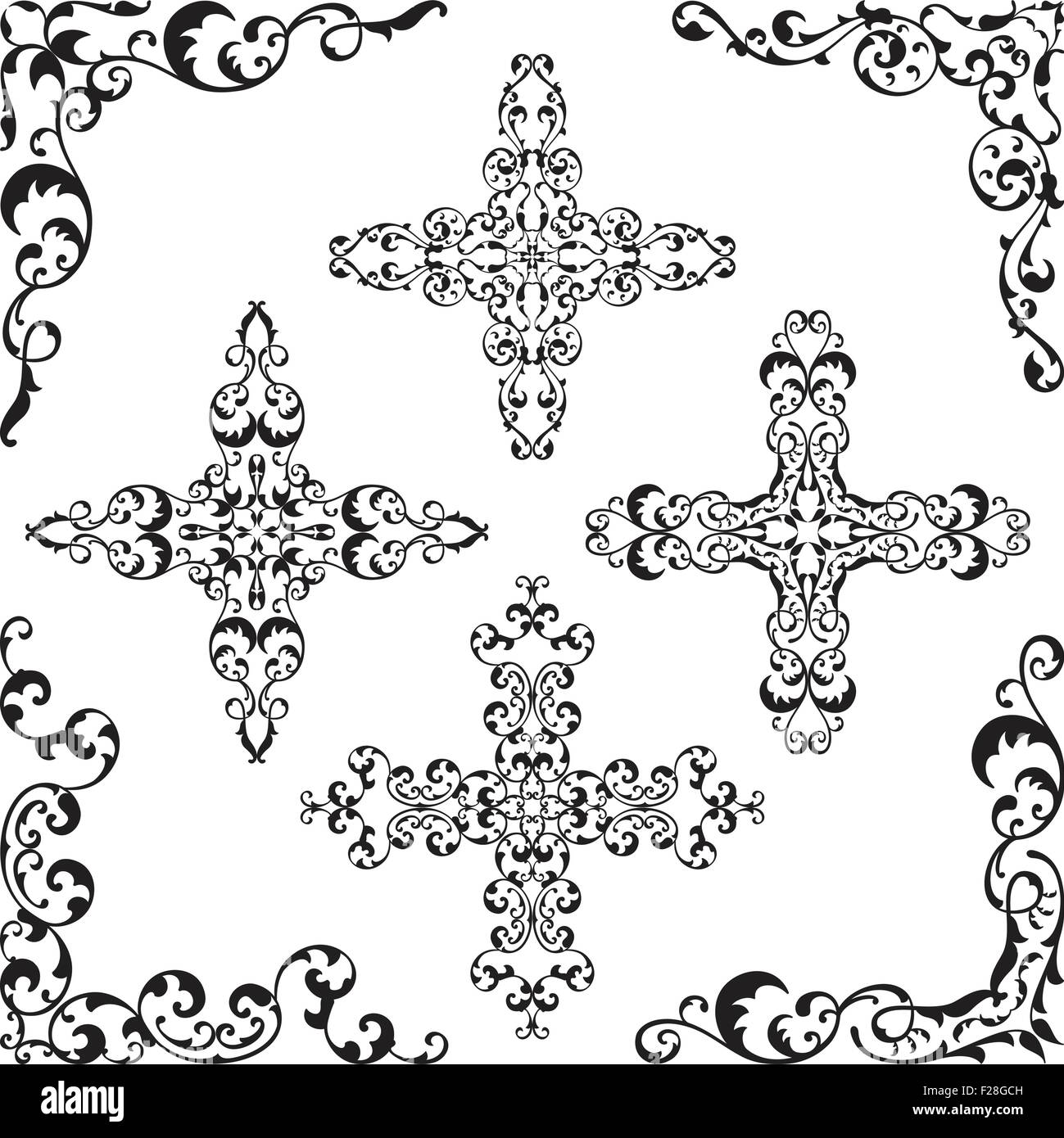 Vintage corner set on white Stock Vector Image & Art - Alamy