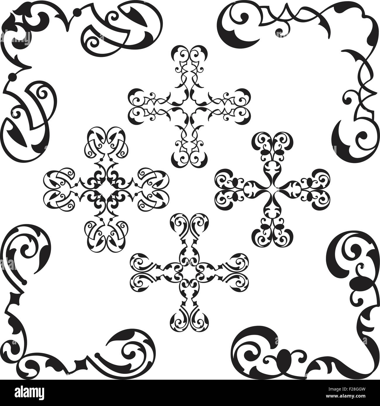 Baroque corner old set is on white Stock Vector Image & Art - Alamy