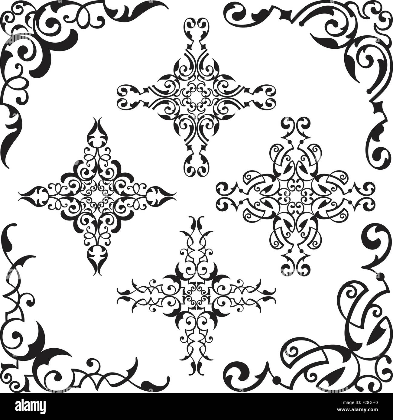 Baroque corner set on white Stock Vector Image & Art - Alamy