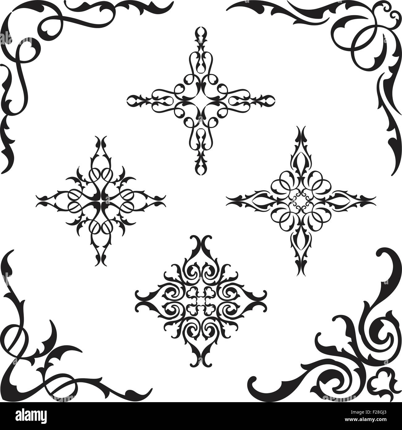 Corner old set is on white Stock Vector Image & Art - Alamy